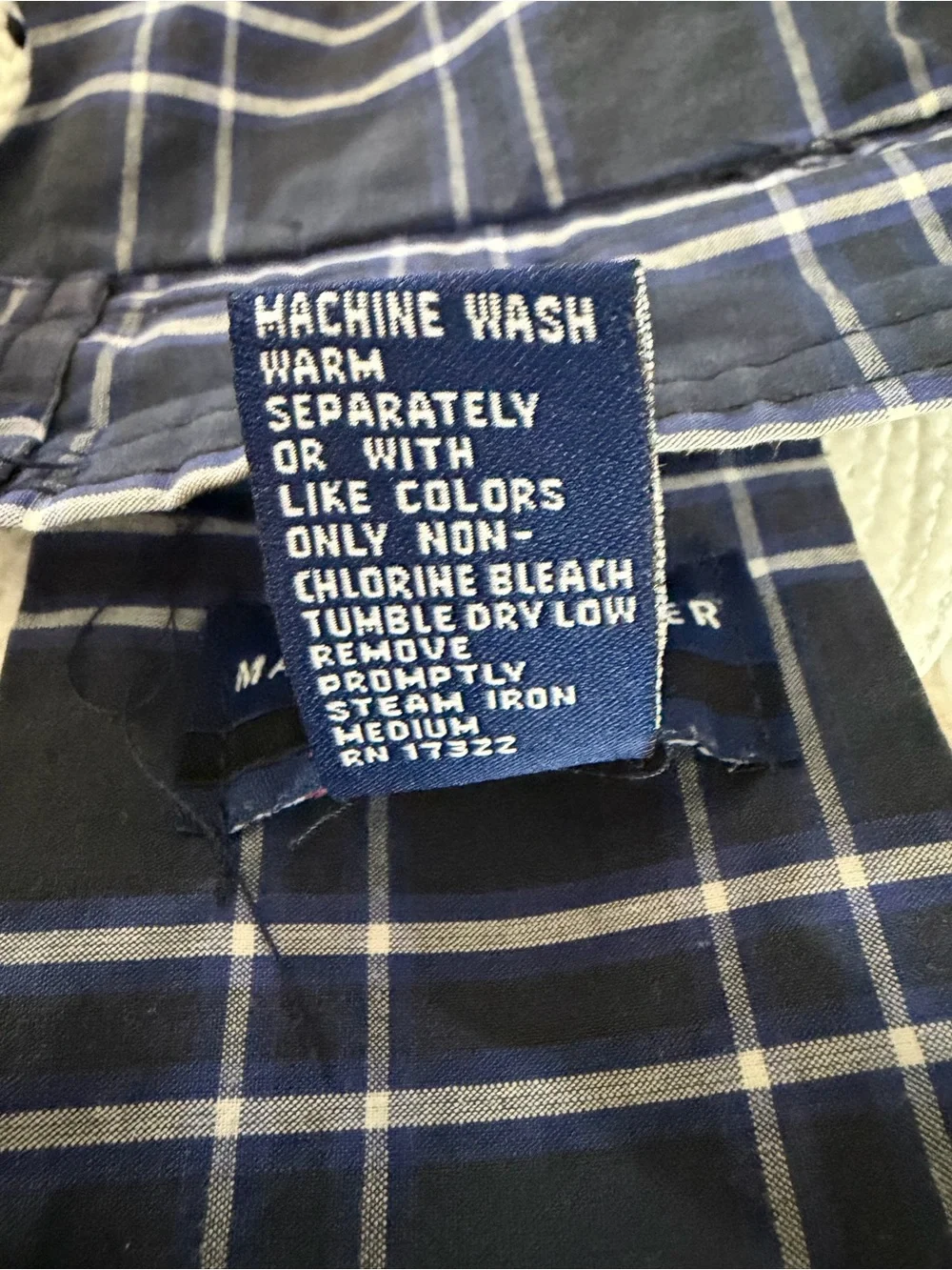 Men’s Swim Trunks Plaid Mark Alexander Sport Shorts Navy Swim Trunks Size XL